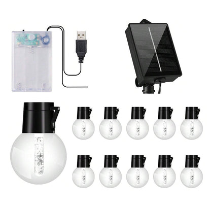 Solar LED String Lights with 20 Bulbs Weather Resistance  for Outdoor Decorative
