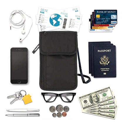 RFID-Blocking Wallet Travel Security Passport Card Holder Anti-Theft Pouch