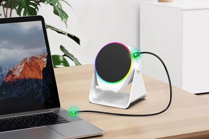 4 in 1 Wireless Speaker Bluetooth Speaker with 360 Adjustable Phone Holder-White