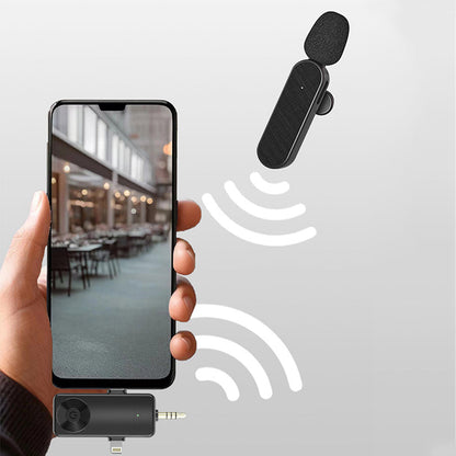 3-in-1 Wireless Lavalier Microphone for iPhone iPad Android Device Recording Live Streaming Vlog