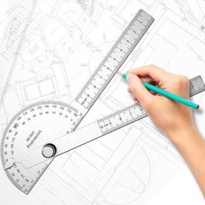 Stainless Steel Angle Protractor 0-180 Degree Gauge for Woodworking-Style 1