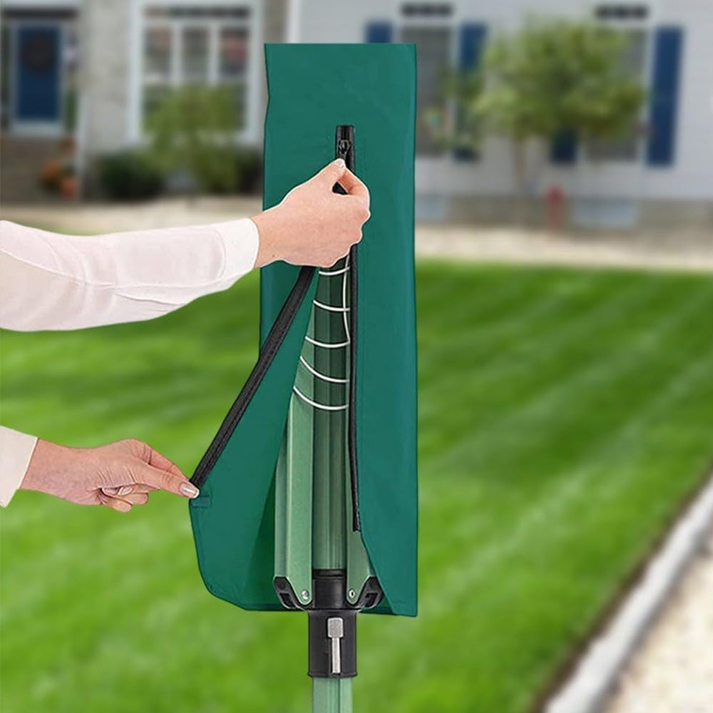 Waterproof Rotary Airer Cover ââ‚?Clothesline Dryer Shield with Zipper Dark Green