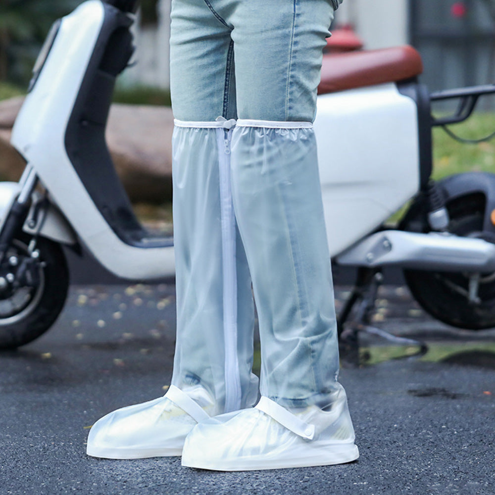 Water-resistant Shoe Covers with Reflective Strip-White