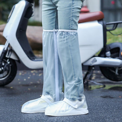 Water-resistant Shoe Covers with Reflective Strip-White