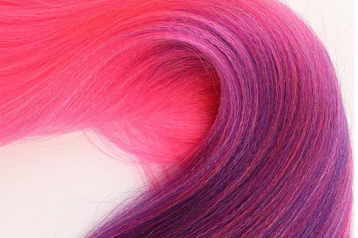 4Pcs Pre Stretched Hair Extensions Synthetic Hair Extension for Cosplay-Purple