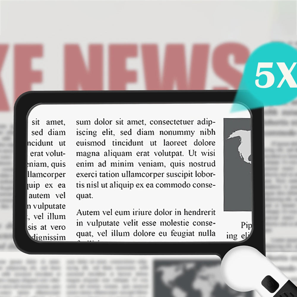 5X Magnifying Glass with Light Folding Handheld Magnifier for Seniors Low Vision Reading Inspection