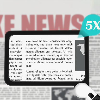 5X Magnifying Glass with Light Folding Handheld Magnifier for Seniors Low Vision Reading Inspection