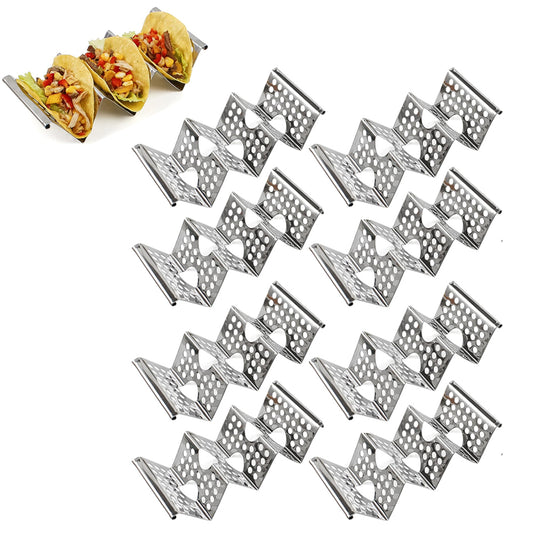 8PCS Stainless Steel Taco Holder Stand Holds 2 To 3 Tortillas