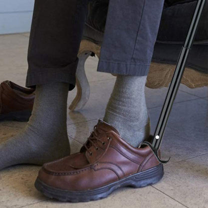 2-in-1 Shoe Horn & Dressing Aid Adjustable Shoe Horn for Easy Shoe Clothing Wear Black