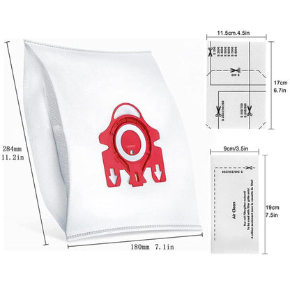 12 Pcs Dust Bags Compatible With Miele FJM 3D Airclean Vacuum Cleaner Bags
