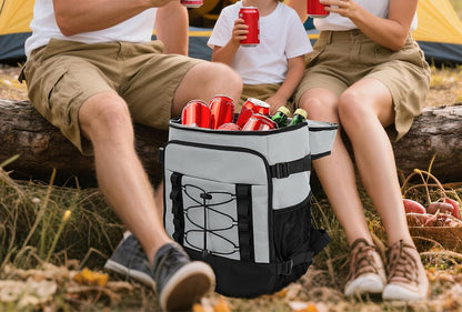 25L Insulated Cooler Backpack Freshness Preservation Backpack For Beach -Grey
