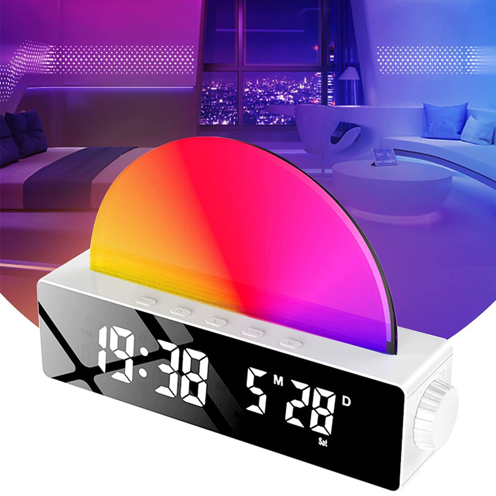 Sunrise Alarm Clock with LED Mood Light & Smart Wake-Up Function White