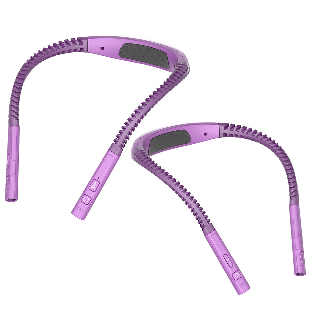 LED Book Light Adjustable Brightness Neck Reading Light for Knitting Repairing-Purple