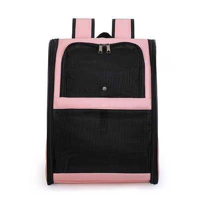 Travel Bird Carrier Clear Mesh Pet Backpack for Small Birds Kitty Puppy Pink