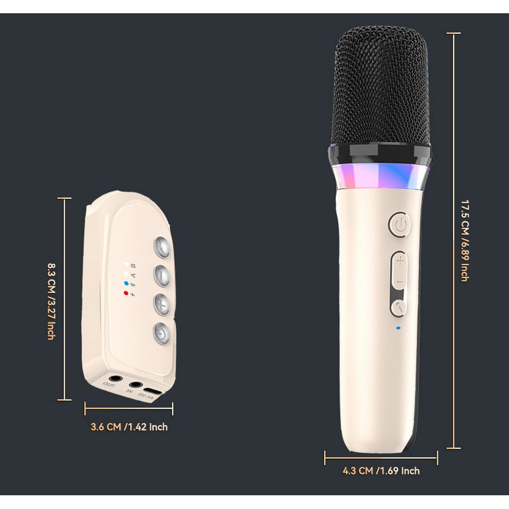 Wireless Microphone Bluetooth Mics with DSP Noise Reduction for Live Streaming-Beige