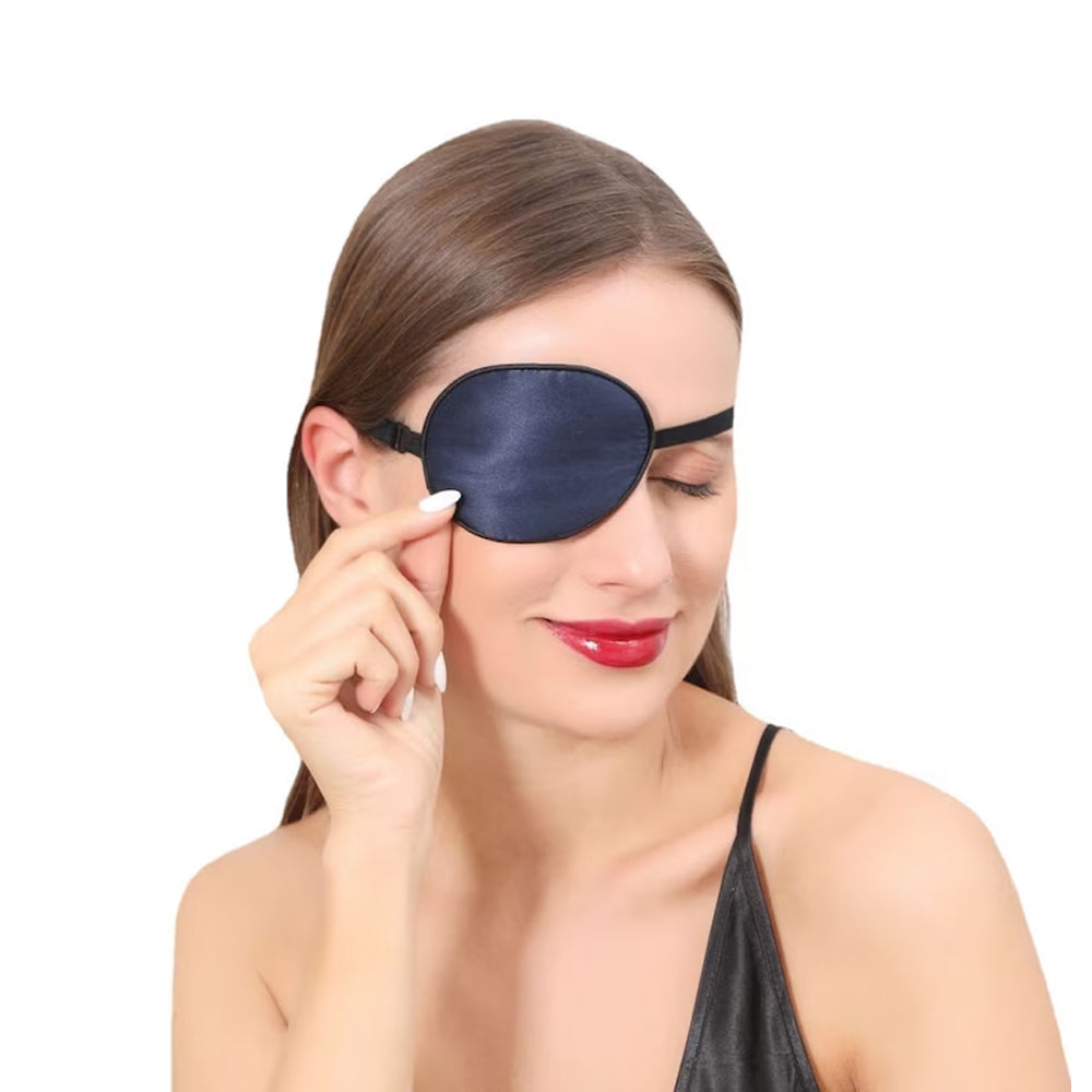 Mulberry Silk Eye Patch for Adults Eye Mask Navy Blue
