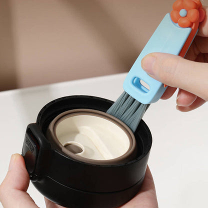 3 in 1 Cup Lid Cleaning Brush Crevice Cleaning Brush for Bottle Gap Tight Spaces Cup Blue