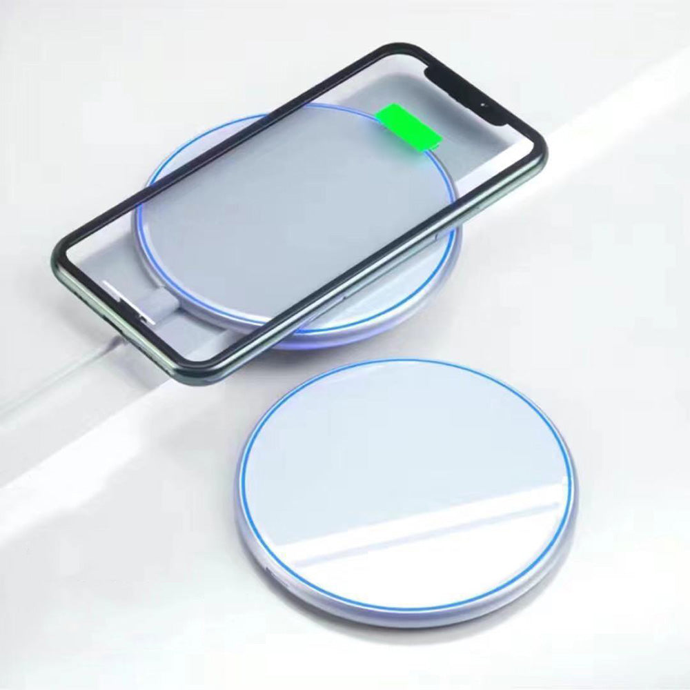 Fast Wireless Charger Pad with Mirror Surface for Phone-White