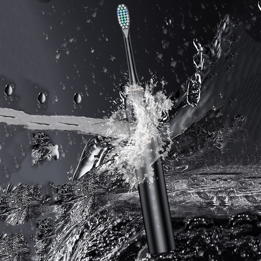 6-Mode Electric Toothbrush with 10 Brush Heads Rechargeable  Toothbrush Set for Home Travel Black