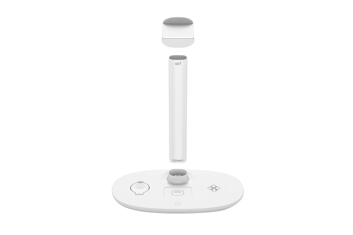 Wireless Charging Station 4-in-1 Qi Fast Charger Charging Dock Stand for iPhone Samsung Galaxy -White