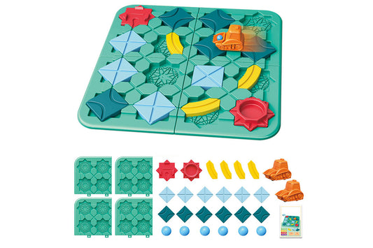 Toy STEM Board Game Logic Road Builder Brain Teasers Puzzles-2 Bulldozer and 6 Balls Type