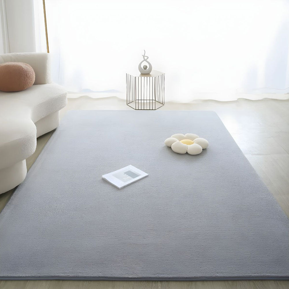 Coral Fleece Soft Carpet Fast Rebound Sponge Floor Mat-Grey