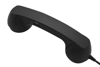 Retro Wired Handheld Telephone Handset with Microphone for Smartphones PC-Black