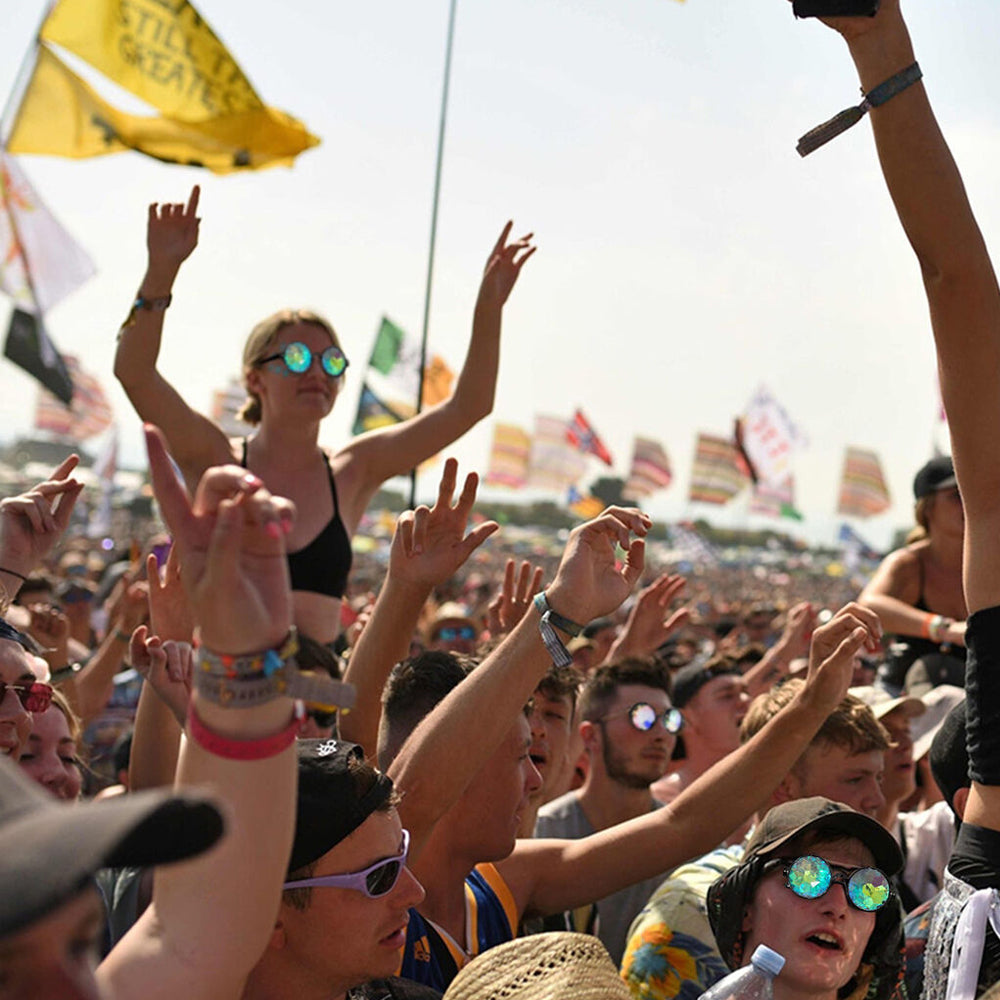 3Pairs of  Kaleidoscope Rave Glasses Festivals Rainbow Prism Refraction Glasses