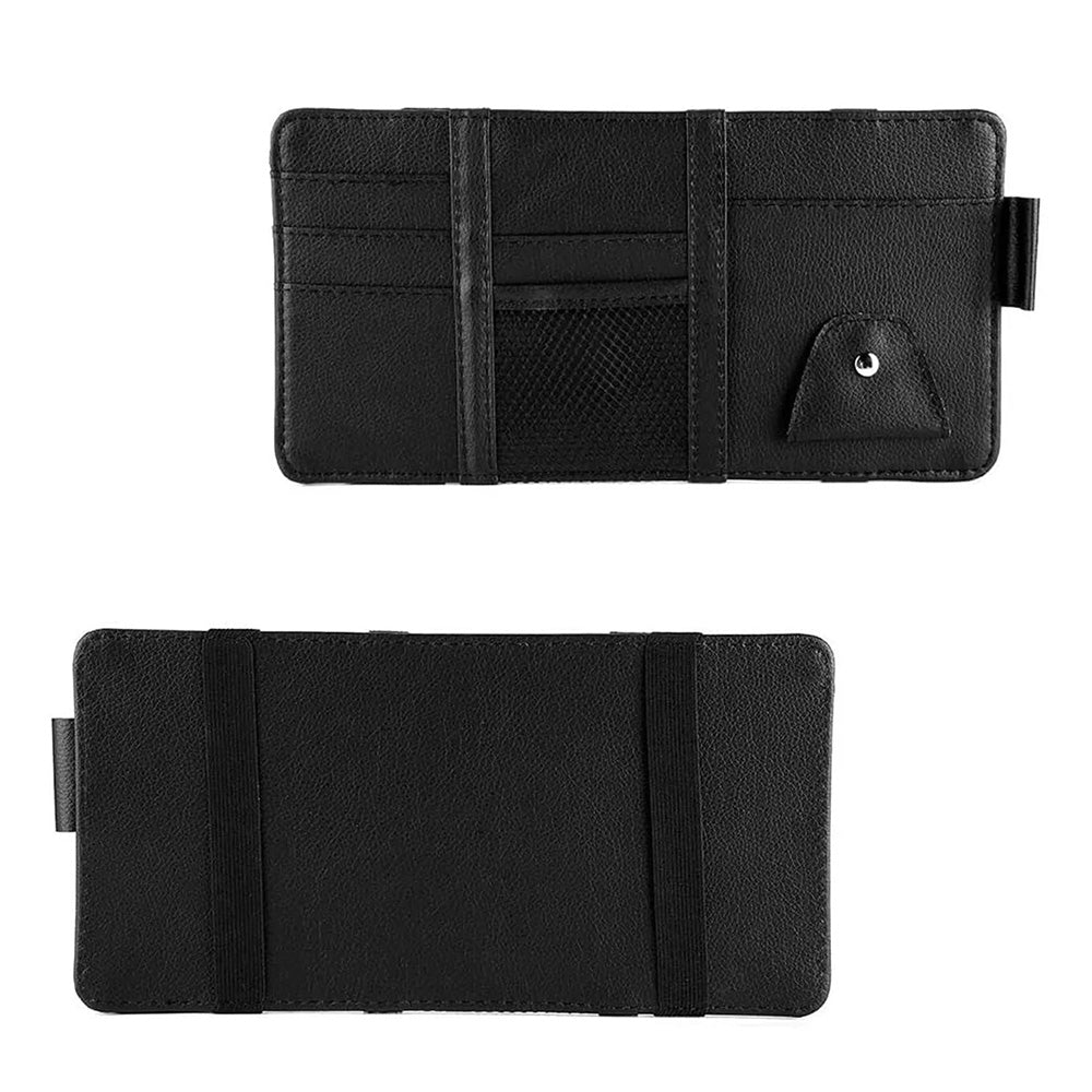 Car Sun Visor Organizer with License & Sunglasses Holder Black