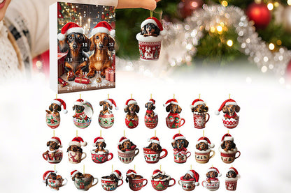 Christmas Countdown Advent Calendar Dog Holiday Collectible Hanging Ornament
