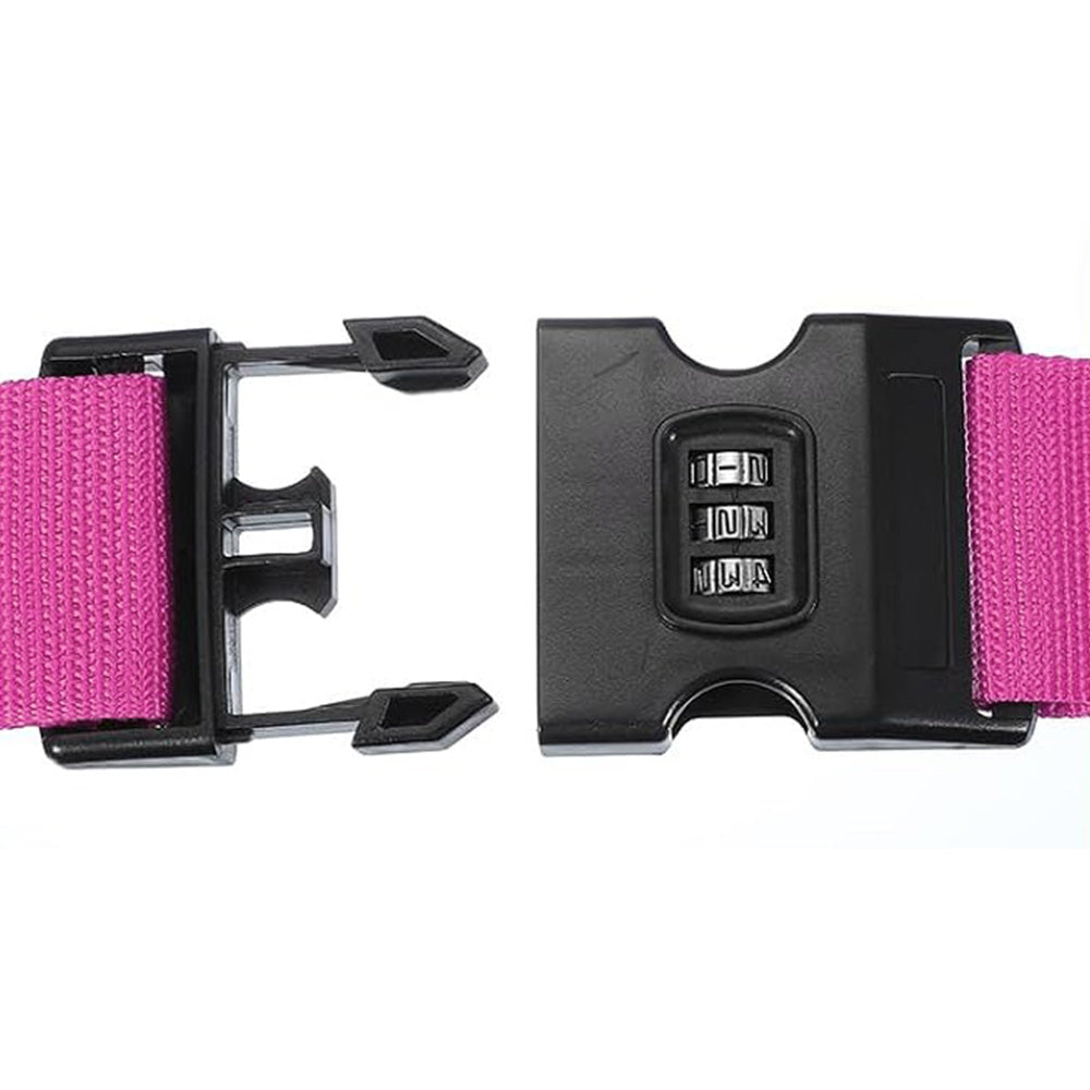 200cm Cross Packing Luggage Strap with Combination Lock - Rosy Red