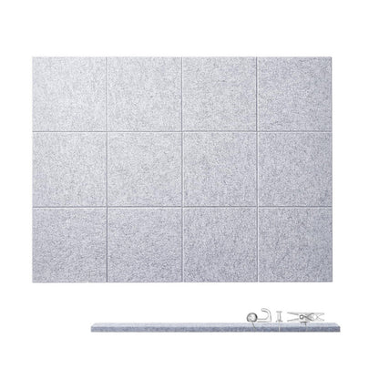 12Pcs Large Felt Bulletin Board Cork Boards for Walls Office Classroom-Grey