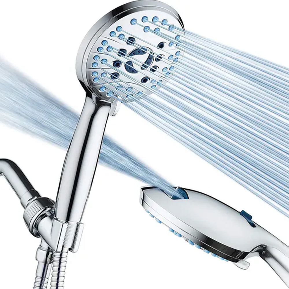 High Pressure 5-mode Handheld Shower Head Bathroom Accessory Silver
