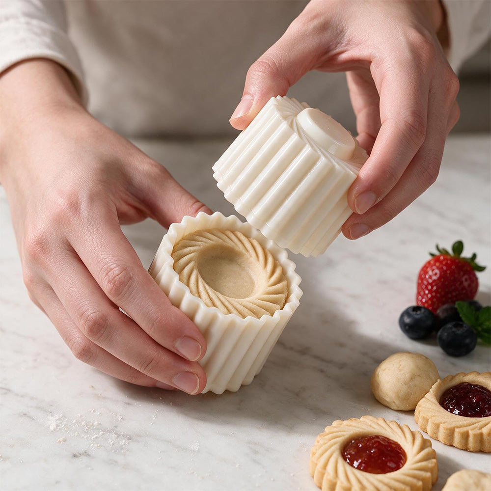 5 Piece 2 Piece 2-in-1 Double-Sided Sunflower Cookie Stamp Pastry Mold