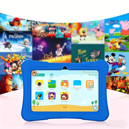 7 Inch Kids Tablet Android 10.0 Quad Core 16GB with Shockproof Silicone Case-Blue