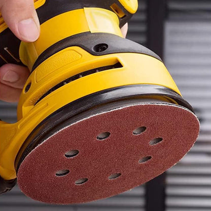 100Pcs Set 50-Inch Sanding Discs 8-Hole Round Sandpapers for Random Orbital Sander