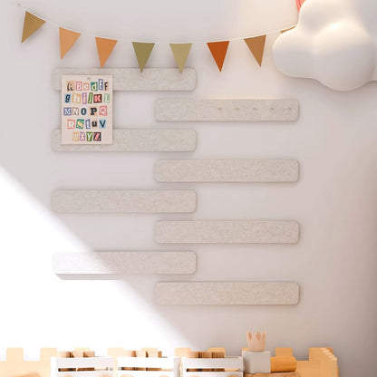 8 Piece Self Adhesive Felt Display Strips with 35 Push Pins - Camel
