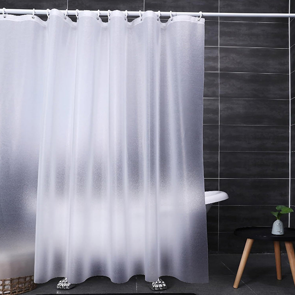 PEVA Thickened Shower Curtain Liner 180x180cm with Rustproof Grommets and Hooks-White