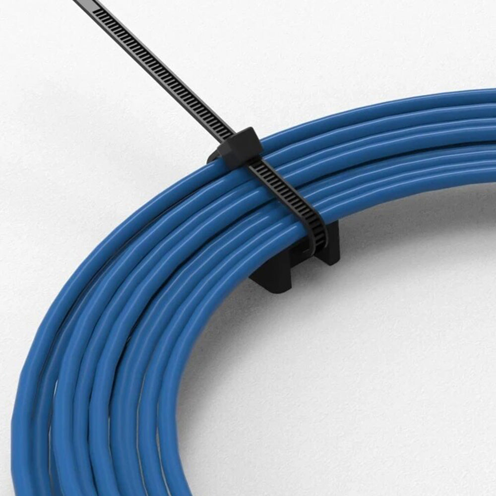 500 PCS Cable Tie Base Nylon Saddle Mount-Black