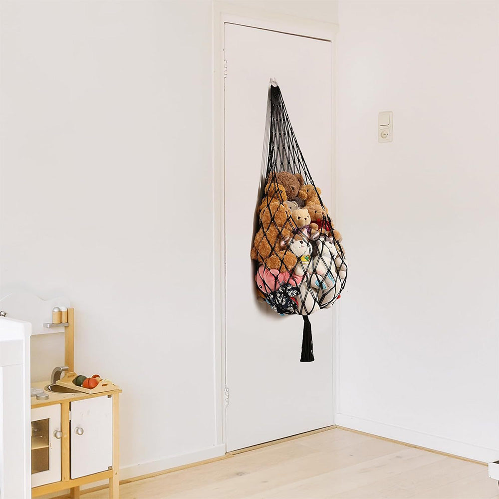 Stuffed Animal Storage Organizer Hammock Hanging Plush Toy Holder Black