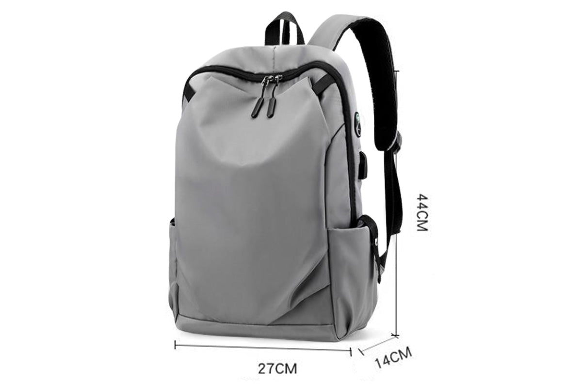 Business Laptop Backpack Anti-Theft USB Charging Port External Headphone Jack for Mens Womens -Grey