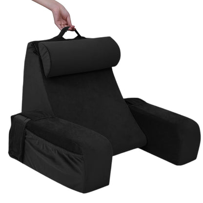 Adjustable Detachable Backrest Reading Pillow for Sitting in Bed-Black