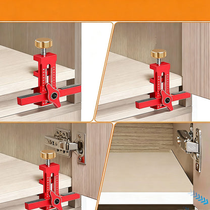 Cabinet Door Mounting Alignment Tool with Measurement Scale - Red