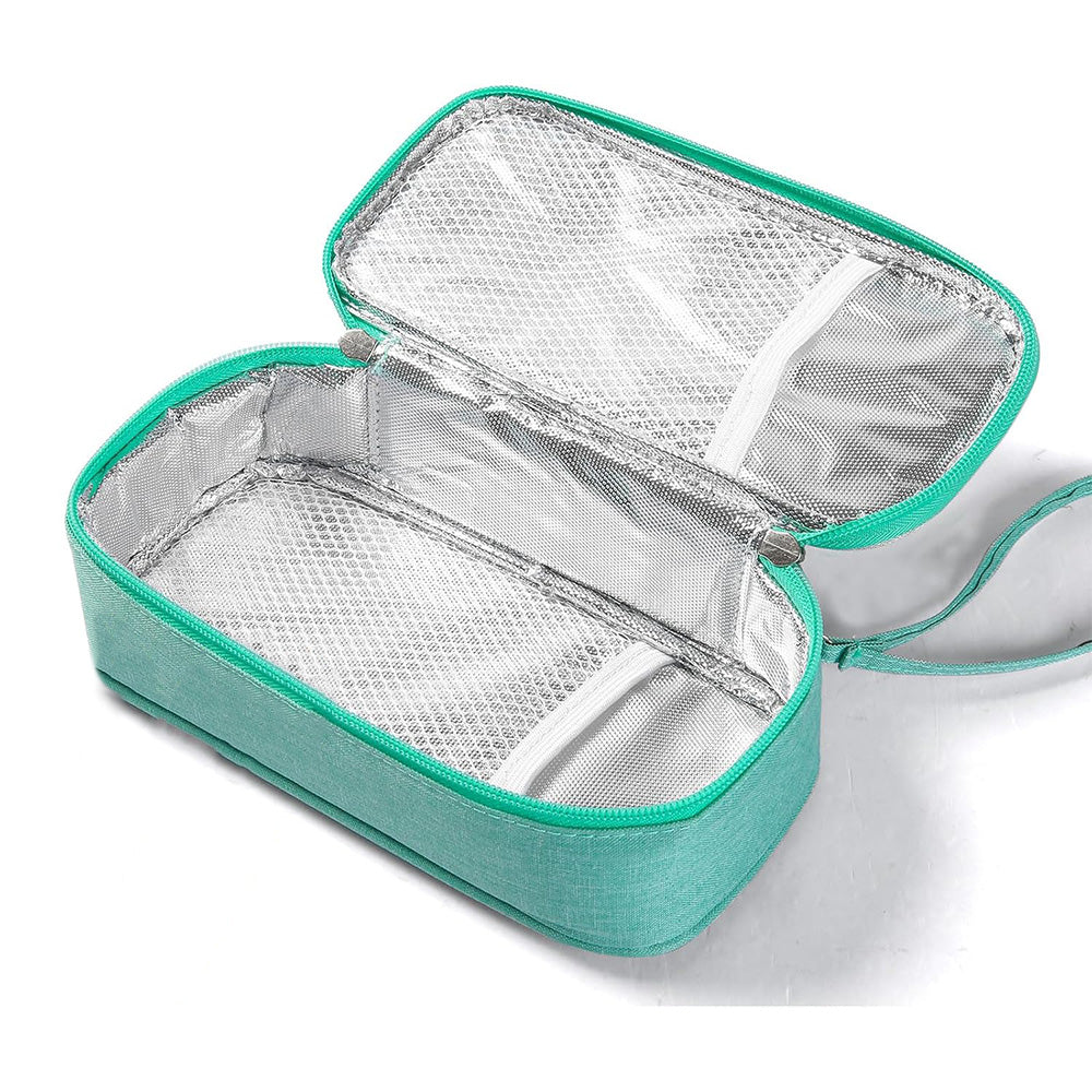 Insulated Insulin Cooling Bag ââ‚?Multi-Layer Medical Travel Cooler Emerald