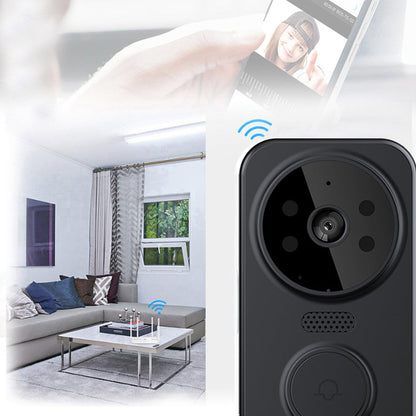 Smart WiFi Video Doorbell Wireless Security Doorbell with HD Night Vision Black