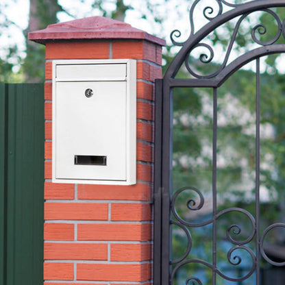 Wall Mounted Locking Mailboxes Key Lock Metal Mail Box White