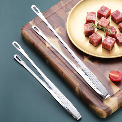 6 Stainless Steel Long Handle Food Tongs Grill Tweezers