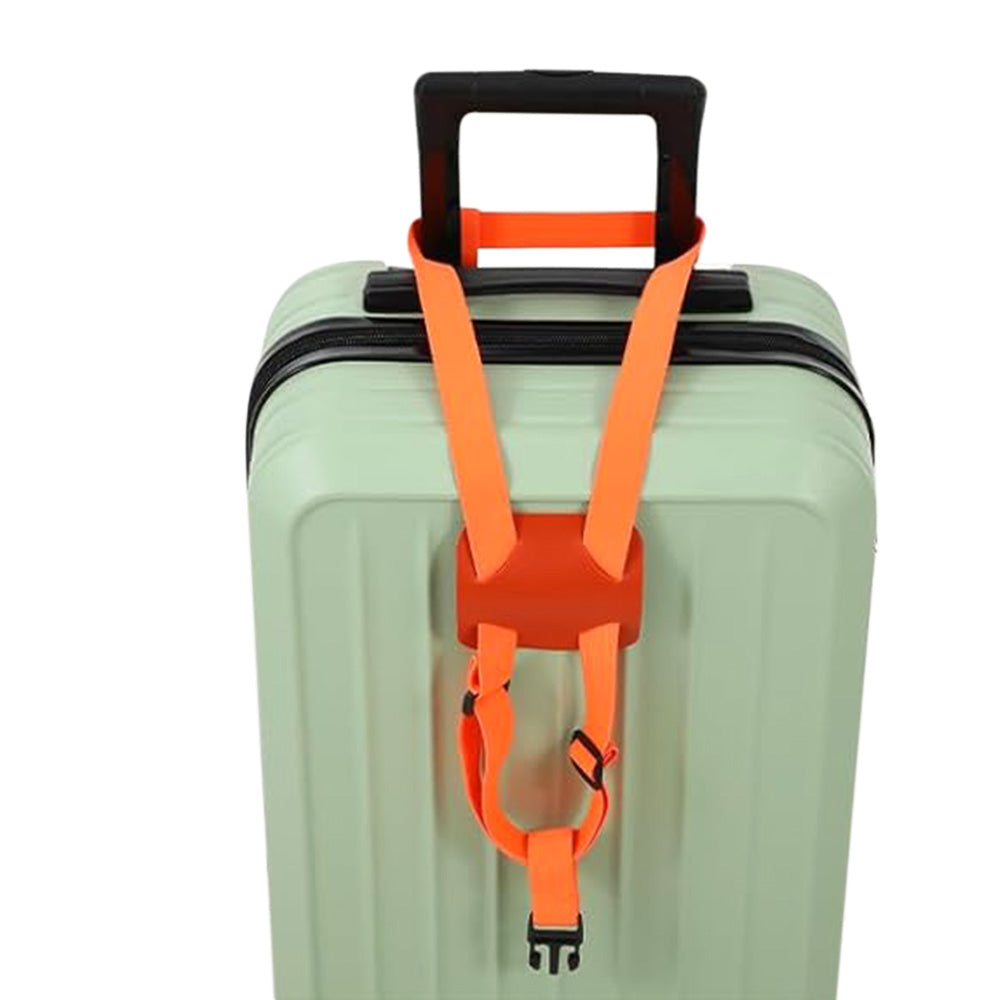 2 Piece Adjustable Elastic Luggage Strap - Orange