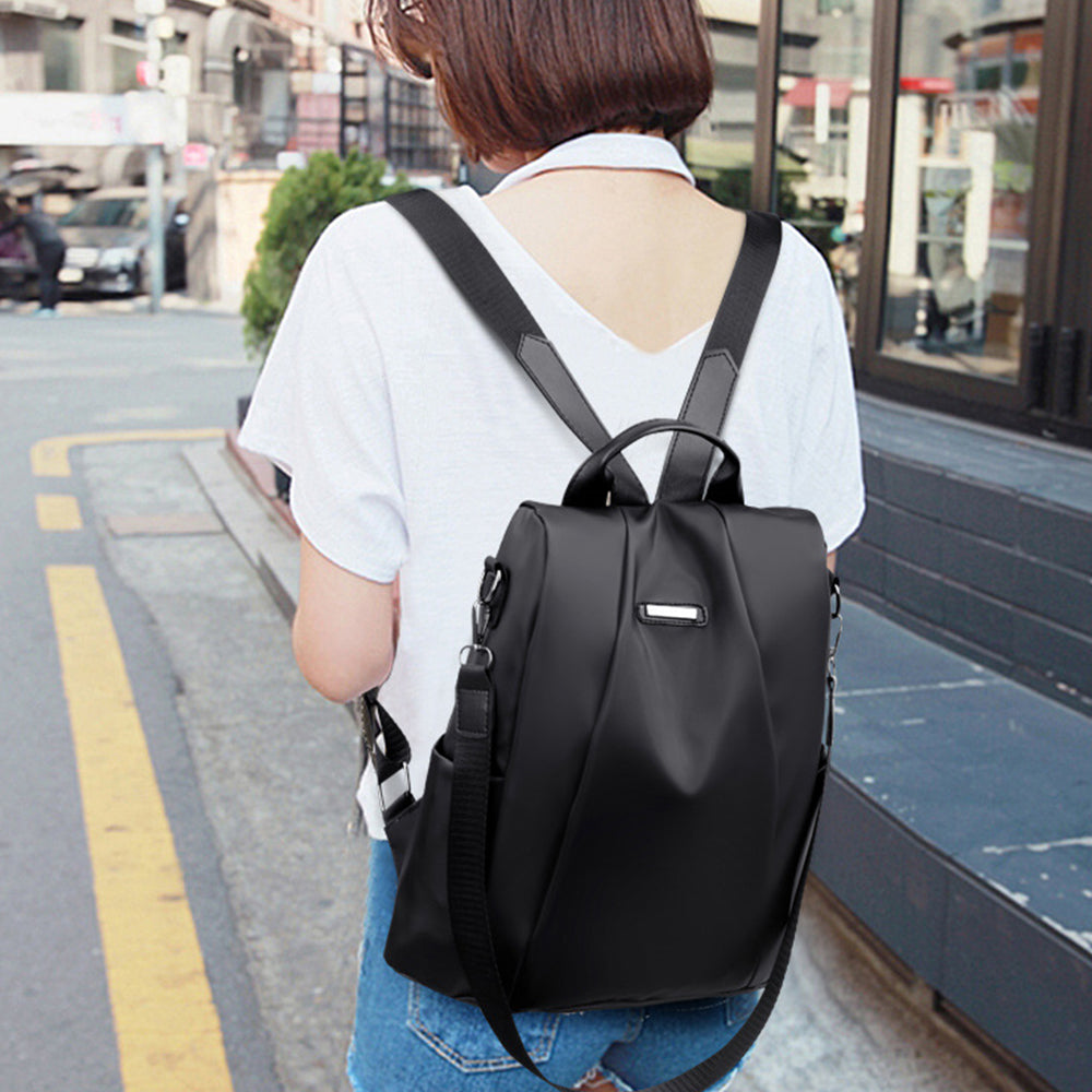 2-in-1 Anti-theft  Backpack Travel Shoulder Bag Water-Resistant Women Bag Black