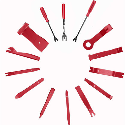 238Pcs Car Trim Removal Tool Kit Universal Clip Set with Fastener Removers for Auto Marine Home Repairs Red